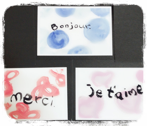 Bonjour.水彩アートポストカード 5枚セット✨ 3枚目の画像