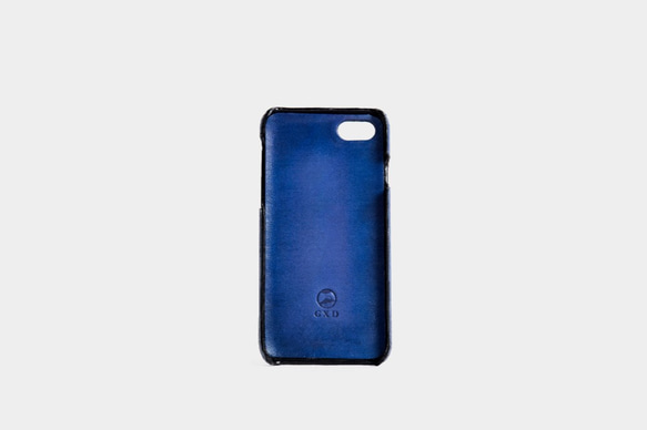 【GXD - Future - iphoneケース / 受注生産・本革 / フルレザー】ディープブルー 2枚目の画像