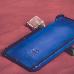 【GXD - Future - iphoneケース / 受注生産・本革 / フルレザー】ディープブルー 4枚目の画像