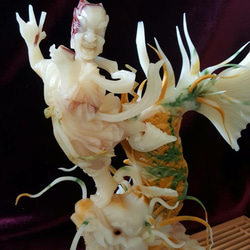 彫刻  石鹸作品  龍魚 子供の神様 カービング  台湾彫刻作品 1枚目の画像