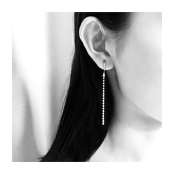 NO.35 /イヤリング [ボールチェーン/long]　…メンズ ユニセックスデザイン…片耳オーダー可能 4枚目の画像