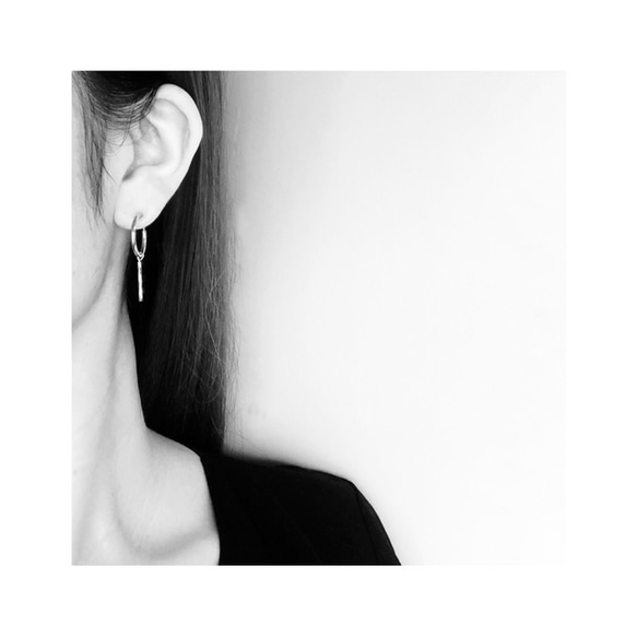 NO.45 /フープピアス [ツイスト]　…メンズ ユニセックスデザイン…片耳オーダー可能 3枚目の画像