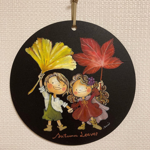 昭和レトロ 羊と子羊の水墨画 木製フレー厶 絵画 色紙 イラスト