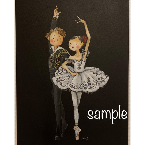絵画 。壁掛け絵原画手描き【バレエ公演が終わった後の甘いデート】 完全オーダー チョークアート原画】バレエ 記念品 プレゼント 11