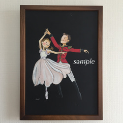 【完全オーダー　チョークアート原画】バレエ 記念品 プレゼント 11歳くらいから パドドゥ 1枚目の画像