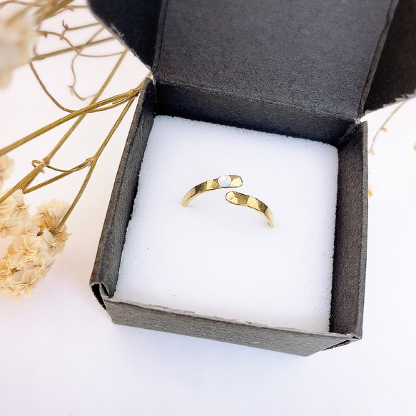 専用Box付き 包み込む  真鍮製 サークルリング 指輪  シンプル プレゼント169 7枚目の画像