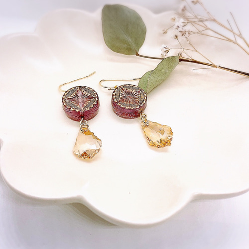 大人気 Newカラー♡太陽の雫スワロフスキーピアス/イヤリング♡luxe 