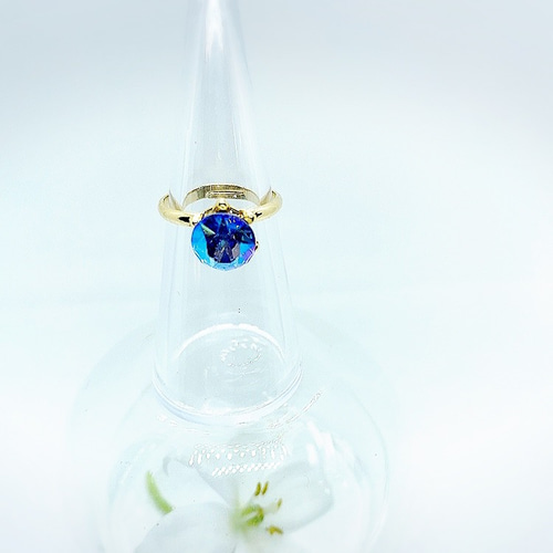 1粒スワロフスキーシマーring♡luxe091 指輪・リング Fururi