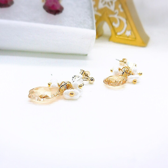 オリジナルbox付き swarovski Xmas bell piace/earring Fururiaccessory 6枚目の画像