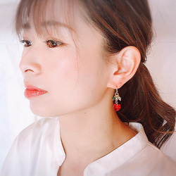 オリジナルbox付き Xmas swarovski heart piace/earring Fururi043 3枚目の画像