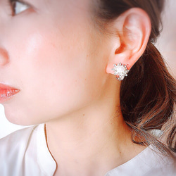 完売 creema限定 crystal flower pierce/earrings  pinkgold 雪の結晶 3枚目の画像