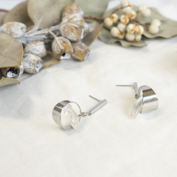 Silver ring and crystal  シルバーリングと水晶 クリスタルのピアス  金属アレルギー対応 ステン 4枚目の画像