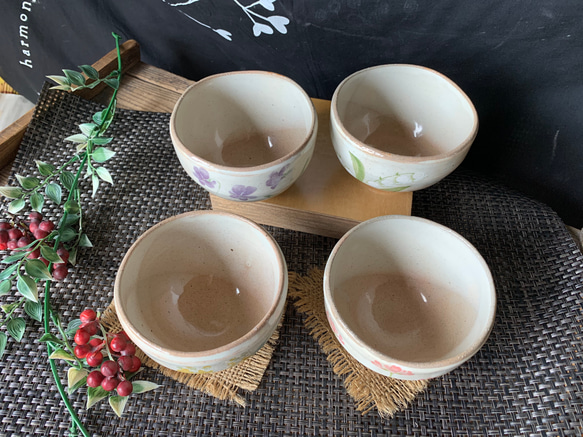 花柄煎茶・小鉢 2枚目の画像