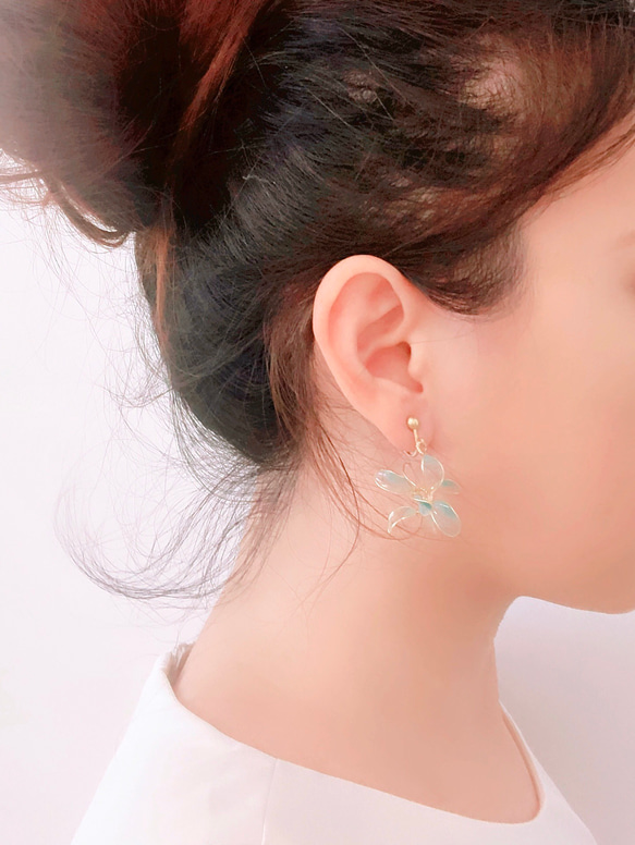 波瀾(wave) [元素精靈］手工耳環/Earrings/Resin/耳環/水晶膠/925純銀/情人節禮物 第3張的照片