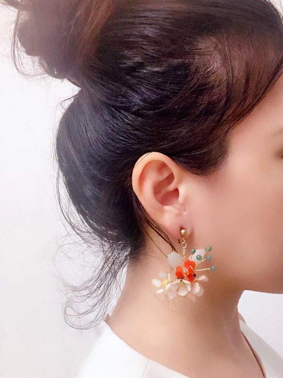 平台上 ［元素精靈］手工耳環/Earrings/Resin/樹脂耳環/水晶花/925純銀/情人節禮物 第5張的照片