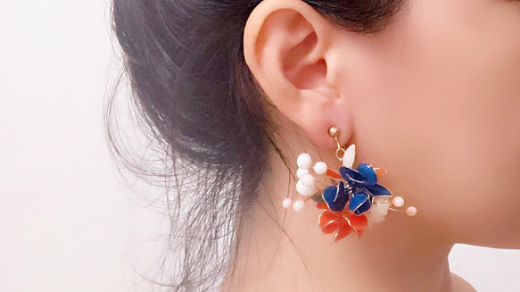 平台上 ［元素精靈］手工耳環/Earrings/Resin/樹脂耳環/水晶花/925純銀/情人節禮物 第6張的照片