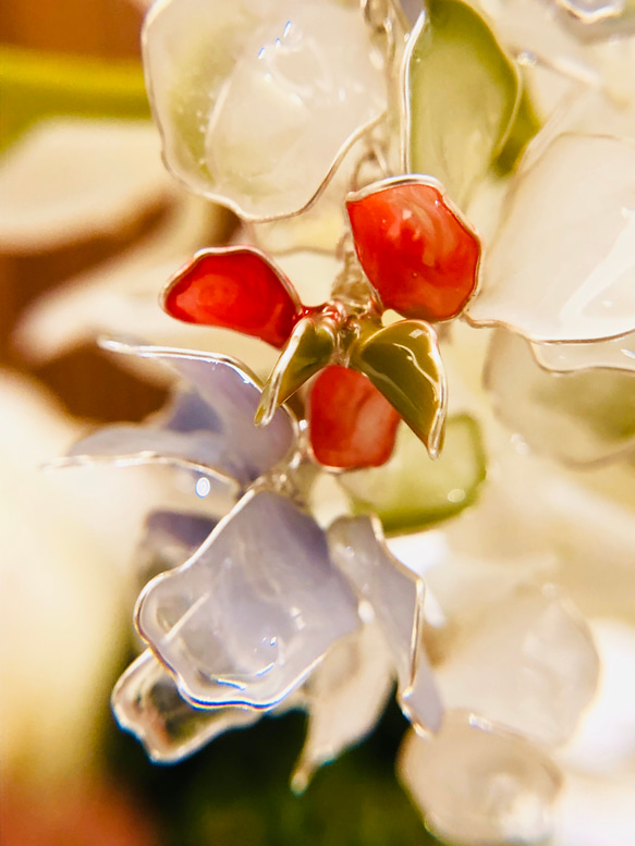 睡蓮(water Lilies) [元素精靈］手工耳環/Earrings/Resin/樹脂耳環/水晶花/925純銀 第4張的照片