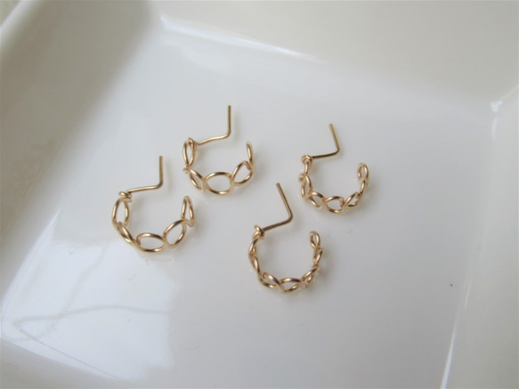 14kgf　Chain　ミニフープピアス***キャッチレス 7枚目の画像