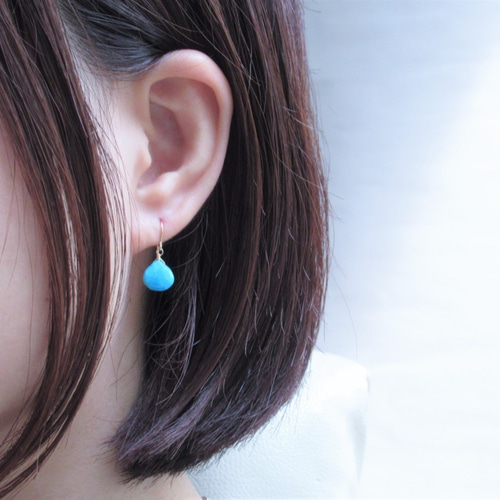 No.1192 ターコイズ マロンカット ピアス イヤリング チャーム kgf No.1192 ターコイズ マロンカット ピアス イヤリング チャーム kgf