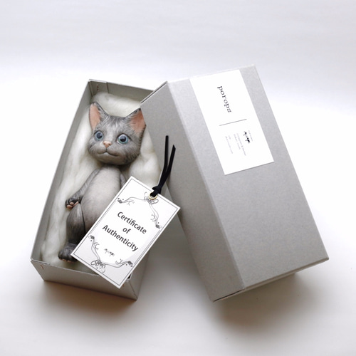 ちびくま工房　ビスク猫　ビンテージ猫 Cat bisque doll ビスクドール 猫 ねこ 人形 その他人形 porops