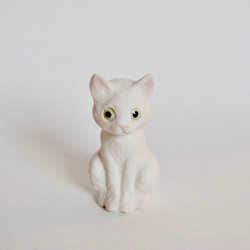 Figurine Cat　猫　ねこ　人形　白猫 1枚目の画像