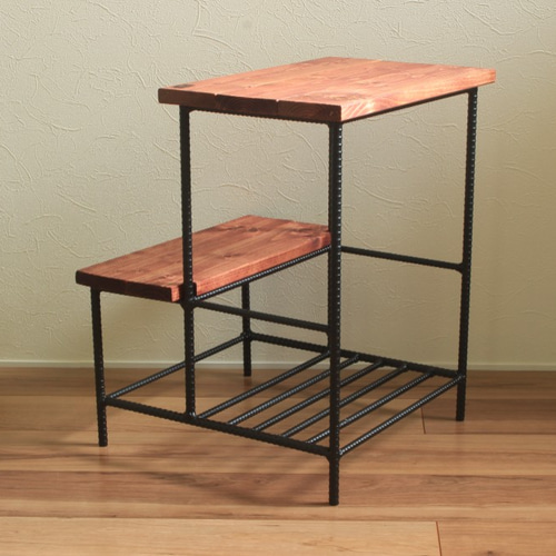 送料無料】FCF踏み台 無垢材 アイアン家具 異形鉄筋 椅子（チェアー  