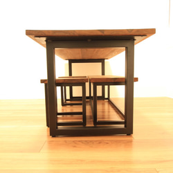 【送料無料】ダイニングテーブル　無垢材　杉　アイアン家具 7枚目の画像