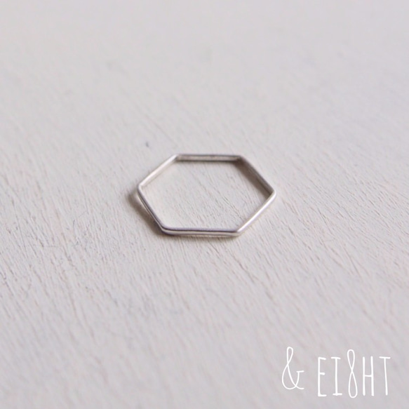 【再販】Silver - Hexagonal Ring　2 2枚目の画像