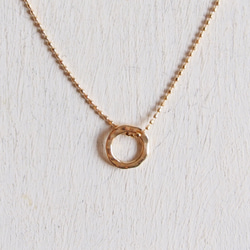 【2WAY】 - K10 - Cut Ball Chain Necklace w/ Circle 3枚目の画像