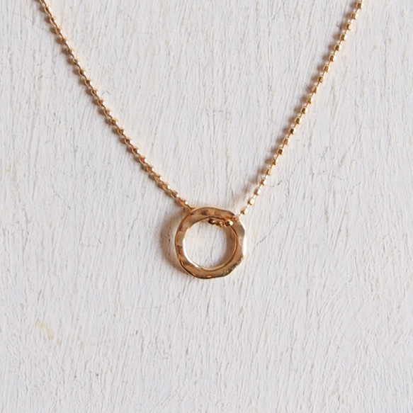 【2WAY】 - K10 - Cut Ball Chain Necklace w/ Circle 3枚目の画像