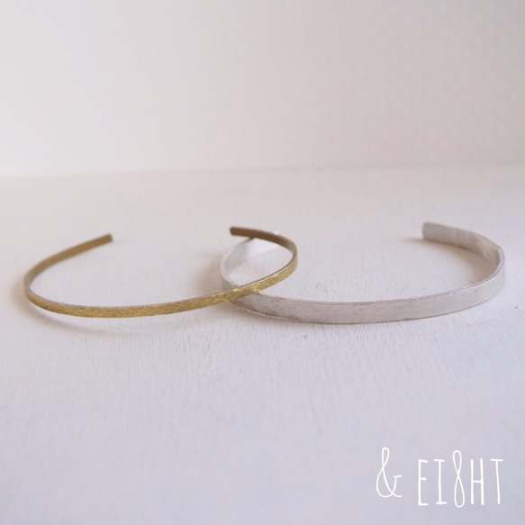 【再販】- SV - Hammered Bangle - 4mm幅 - 4枚目の画像