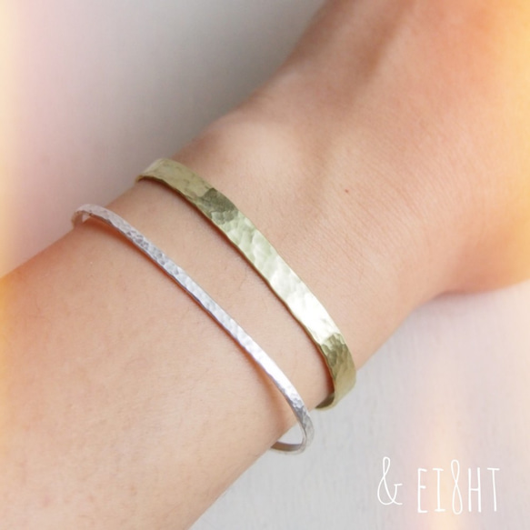 【再販】- BR - Hammered Bangle - 5mm幅 - 5枚目の画像