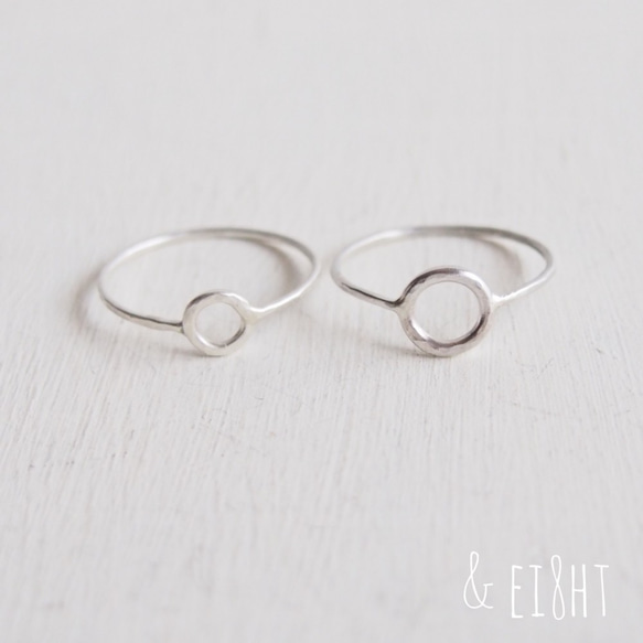 【受注制作】　Silver Circle Ring Set - thick - 1枚目の画像