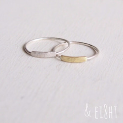 【再販】- BR/SV - Flat Bar Ring Set 2枚目の画像