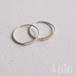 【再販】- BR/SV - Flat Bar Ring Set 3枚目の画像