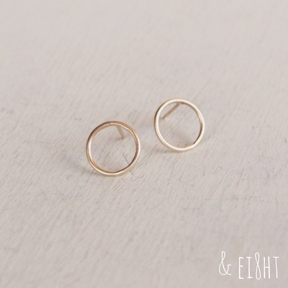 【再販】- K10 - Gold Circle ピアス