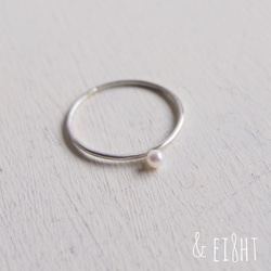 【再販】- Silver - Pearl Ring 2枚目の画像