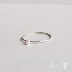 【再販】- Silver - Pearl Ring 3枚目の画像