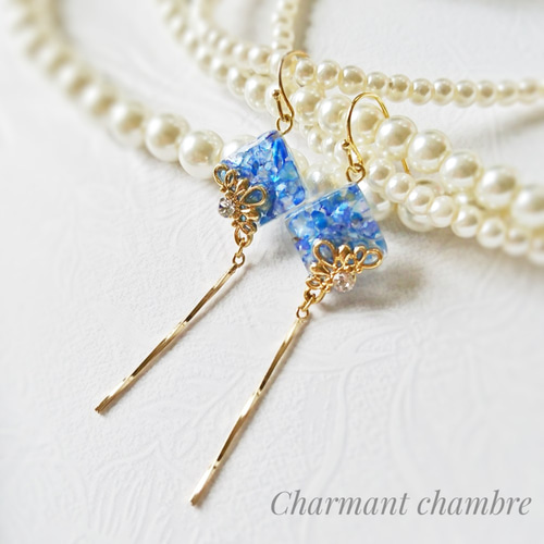 pluie プリュイ フック ピアス （ドロップスLフープ ピアス