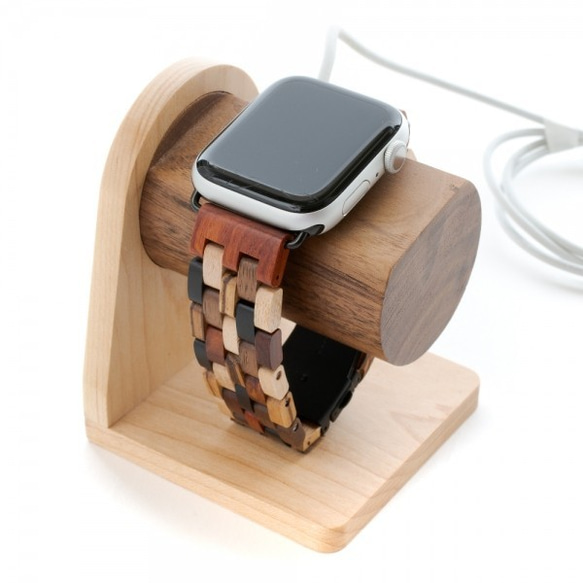 【AppleWatch専用】EINBAND 木の置物 アップルウォッチ 充電 スタンド インテリア【Bタイプ】 8枚目の画像