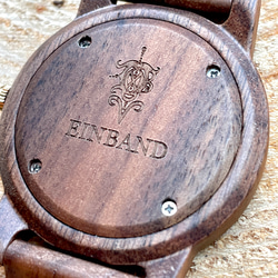 【木製腕時計】EINBAND Glanz グラデーションブルー 木の時計 ウッド ウォッチ【40mm】 4枚目の画像