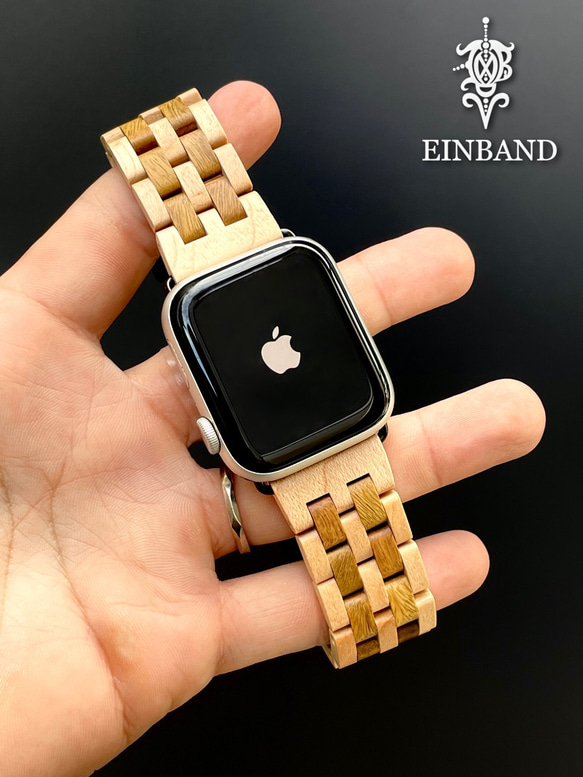 [木錶帶]EINBAND Apple Watch 木錶帶 22mm [綠檀香] 第4張的照片