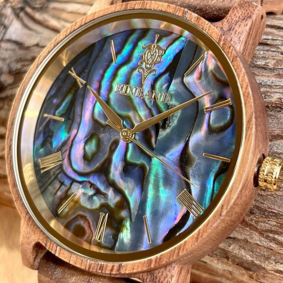 EINBAND Reise Walnut × Avalon Shell 木製腕時計 40mm 2枚目の画像