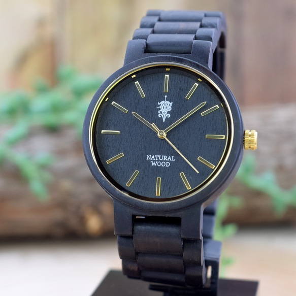 EINBAND Dank Ebony＆Gold 40毫米木製手錶木製手錶 第1張的照片