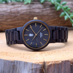 EINBAND Dank Ebony & Gold 40mm 木製腕時計 ウッドウォッチ 2枚目の画像