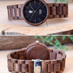 EINBAND Dank Walnut 40mm 木製腕時計 ウッドウォッチ 4枚目の画像