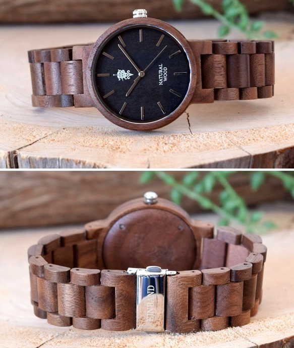 EINBAND Dank Walnut 40mm 木製腕時計 ウッドウォッチ 4枚目の画像