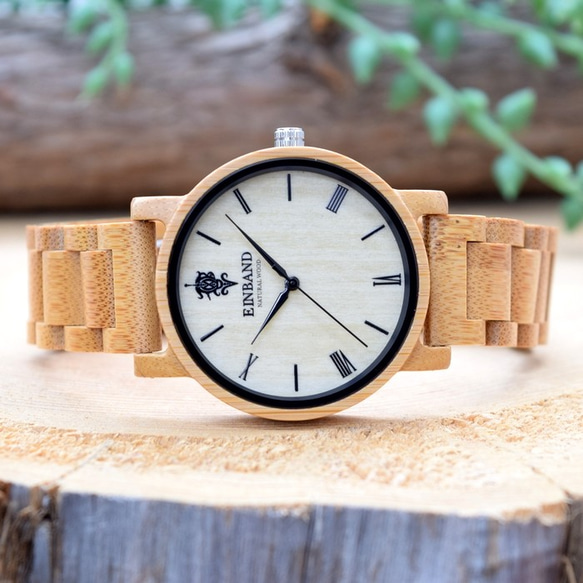 EINBAND Reise竹製40毫米木製手錶木製手錶 第3張的照片