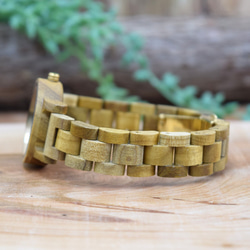 EINBAND Reise柚木和黃金32毫米木製手錶木製手錶 第4張的照片