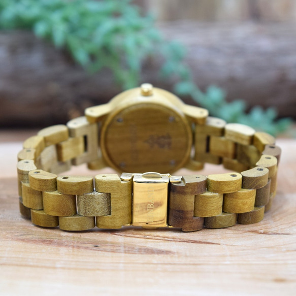 EINBAND Reise柚木和黃金32毫米木製手錶木製手錶 第5張的照片